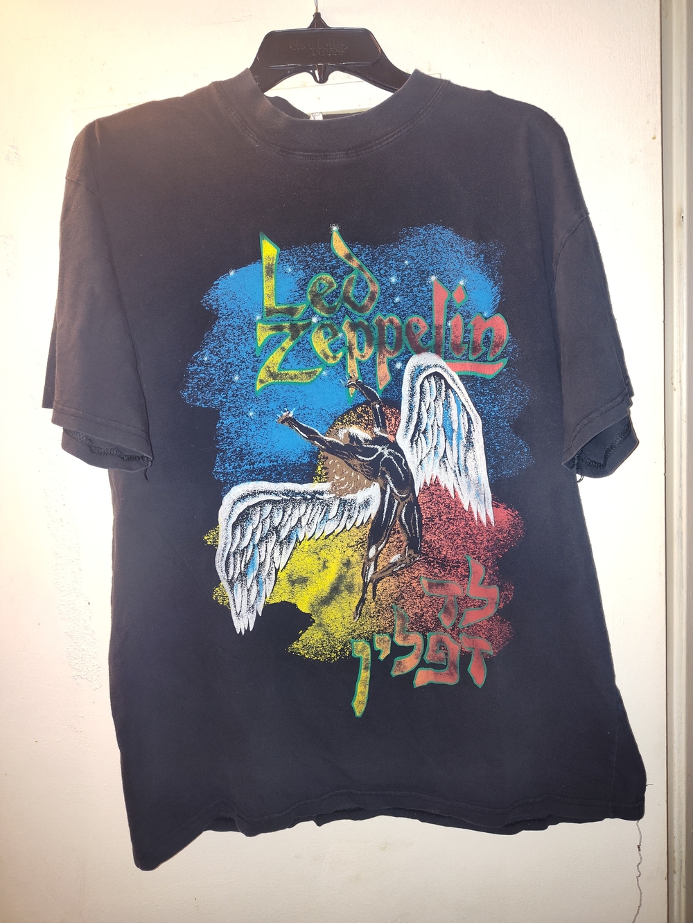 Led Zeppelin VINTAGE Black Graphic Band Tee with Colorful Angel